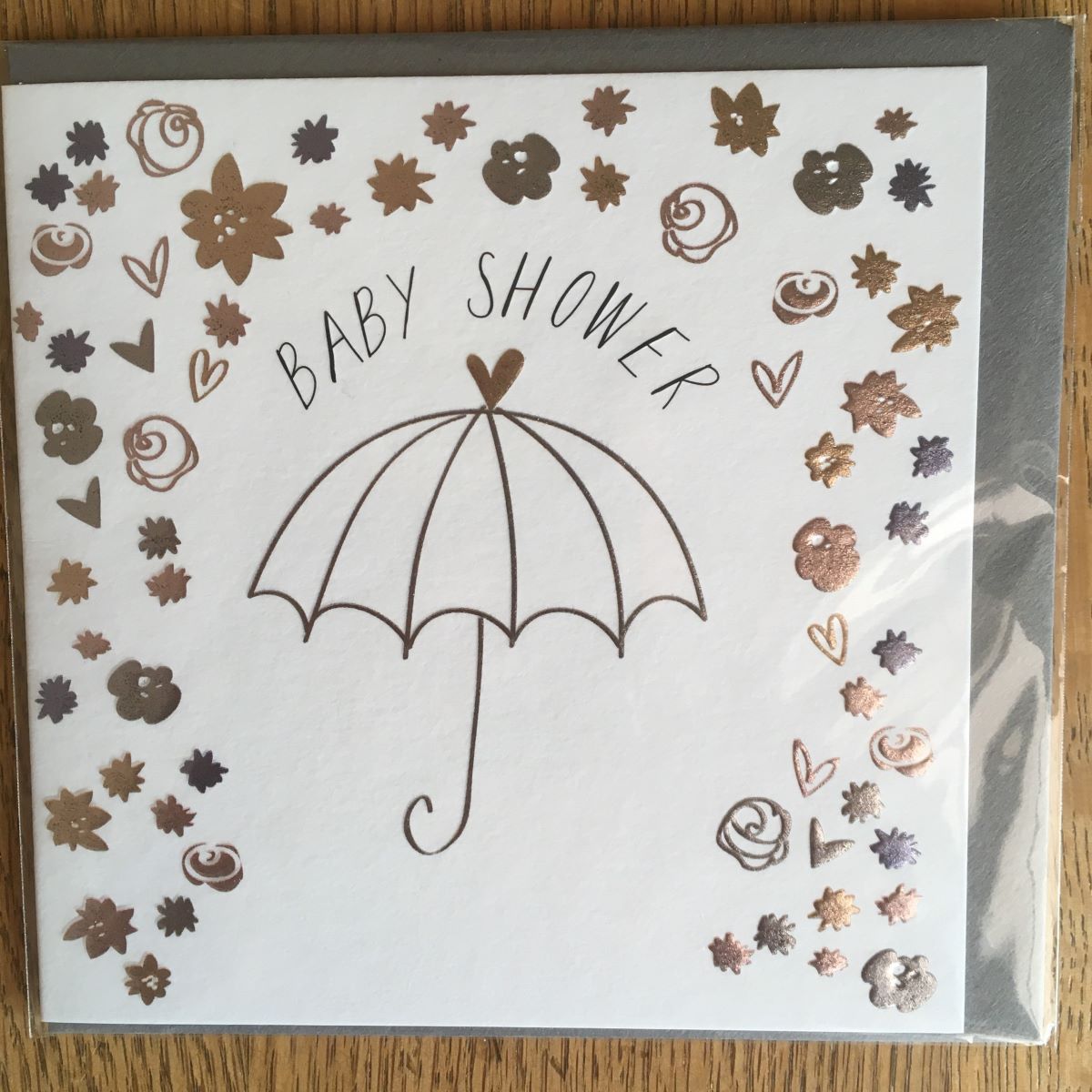 Belly Button Designs Platinum Baby Shower Card - Umbrella