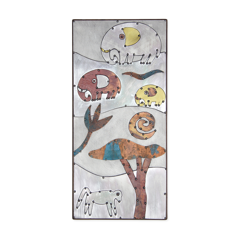 Sue Jowell Metals Wall Panel - 3 Elephants