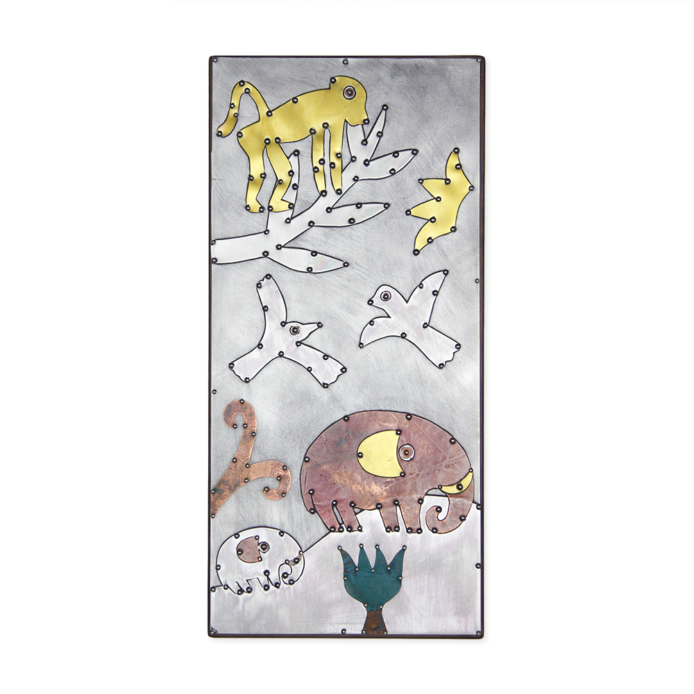 Sue Jowell Metals Wall Panel - Elephant and Monkey