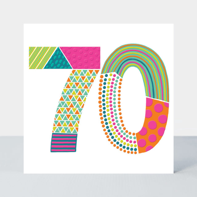 Rachel Ellen Square Pop 70th Birthday Card
