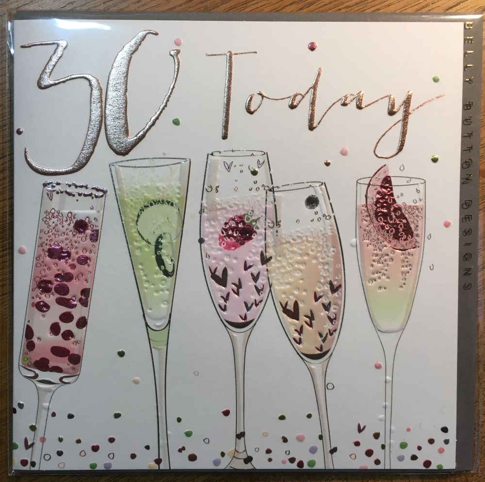 Belly Button Paloma Thirty Today Card Champagne