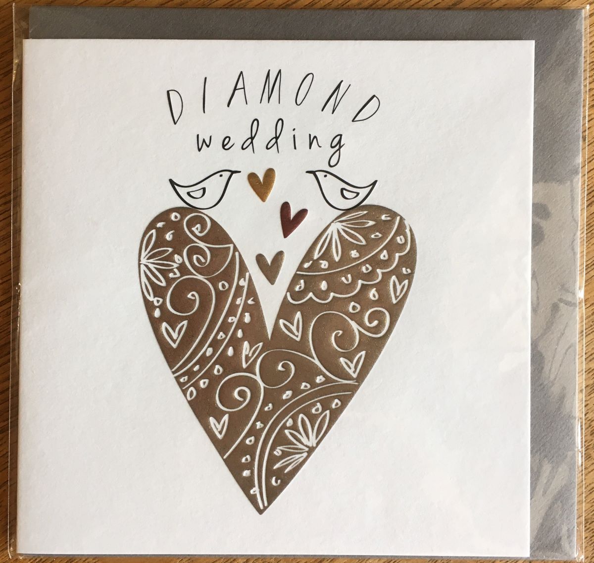 Belly Button Designs Platinum Diamond Anniversary Card Birds