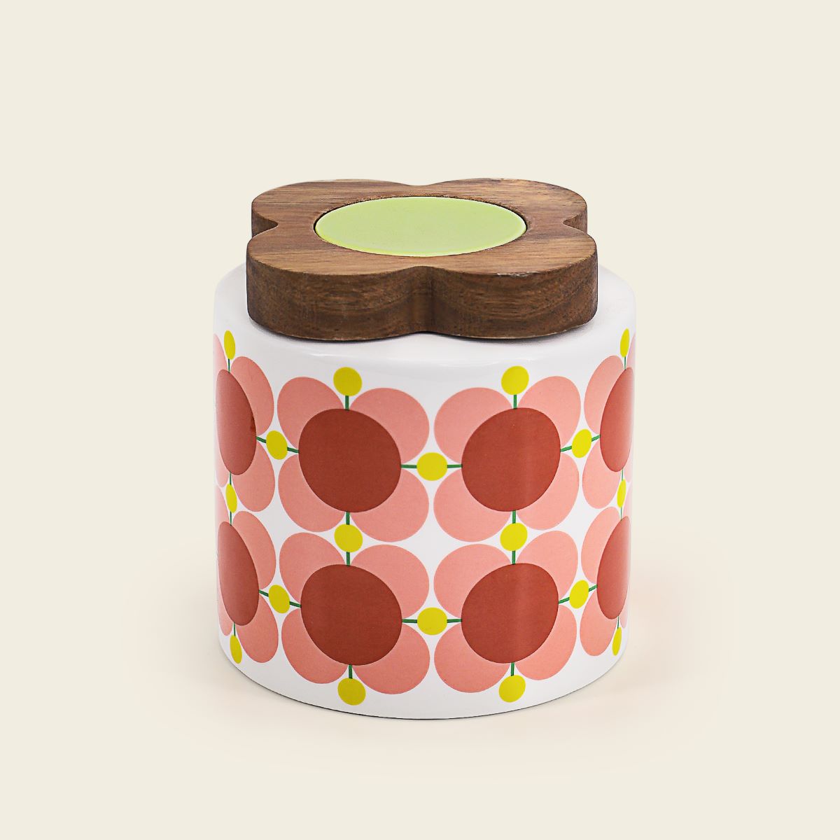 Orla Kiely Ceramic Storage Jar Atomic Flower Bubblegum